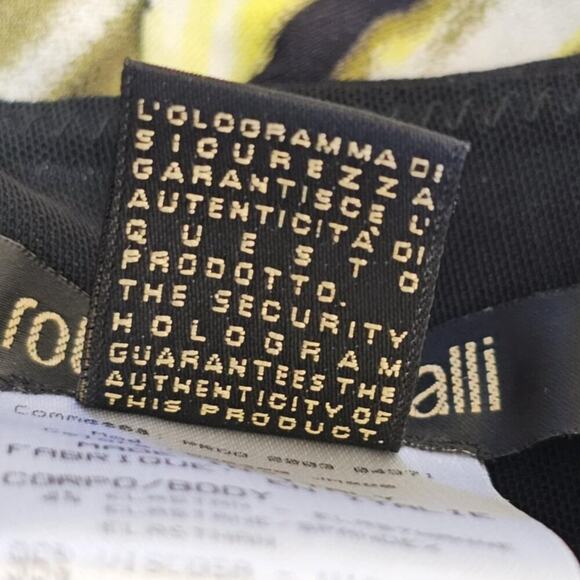 Roberto Cavalli Vintage Knee Length Skirt Signed Print Green Black Size S - Picture 13 of 14